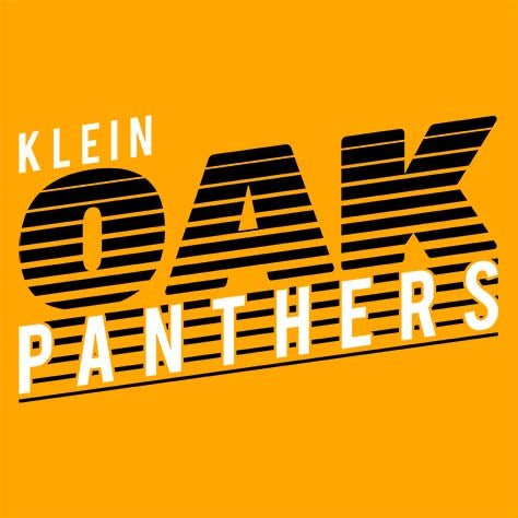 Close-up of Klein Oak High School Panthers Premium Gold Unisex T-shirt 32