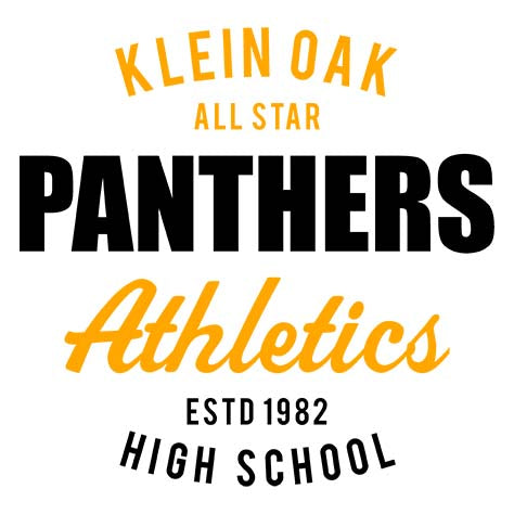 Close-up of Klein Oak High School Panthers Unisex 3/4 Sleeve Raglan T-shirt 34