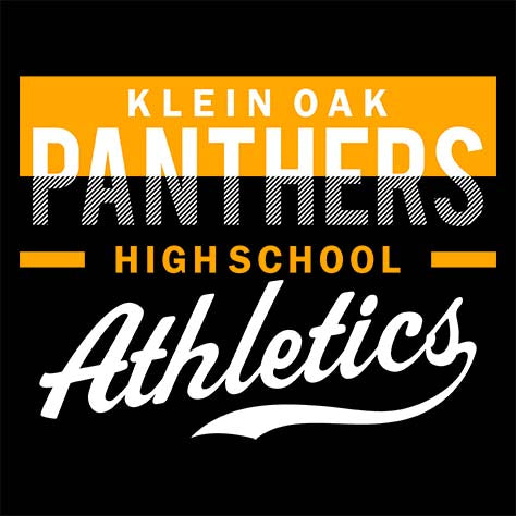 Close-up of Klein Oak High School Panthers Premium Black Unisex T-shirt 48