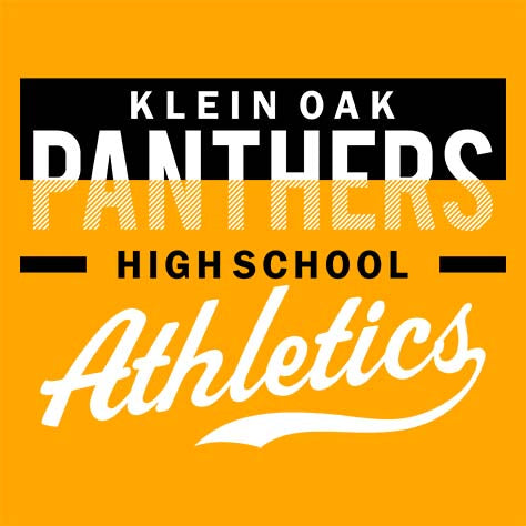 Close-up of Klein Oak High School Panthers Premium Gold Unisex T-shirt 48