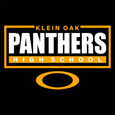 Close-up of Klein Oak High School Panthers Premium Black Unisex T-shirt 49