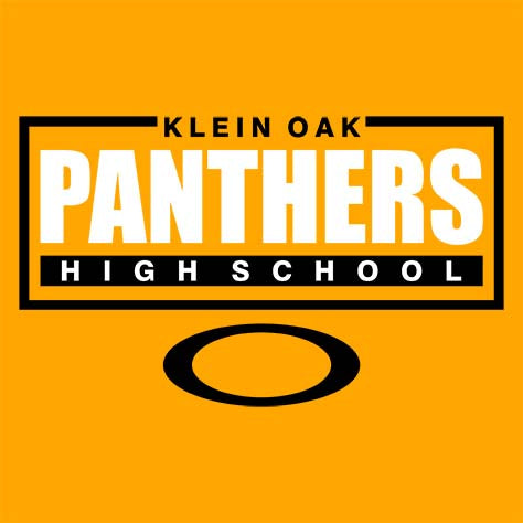 Close-up of Klein Oak High School Panthers Women's Gold T-shirt 49