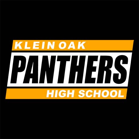 Close-up of Klein Oak High School Panthers Women's Black T-shirt 72