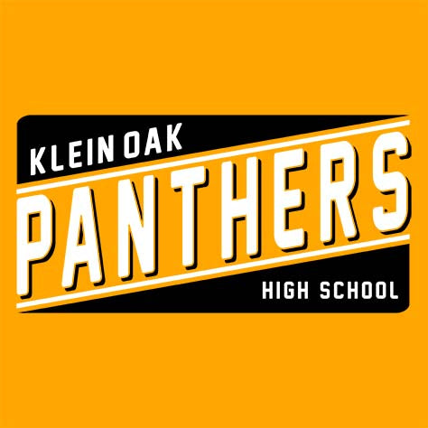 Close-up of Klein Oak High School Panthers Women's Gold T-shirt 84