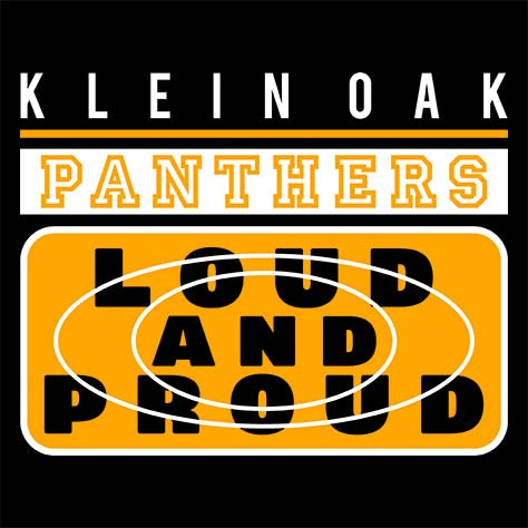 Close-up of Klein Oak High School Panthers Premium Black Unisex T-shirt 86