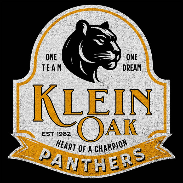 Close-up of Klein Oak High School Panthers Black Classic Unisex Hoodie 202