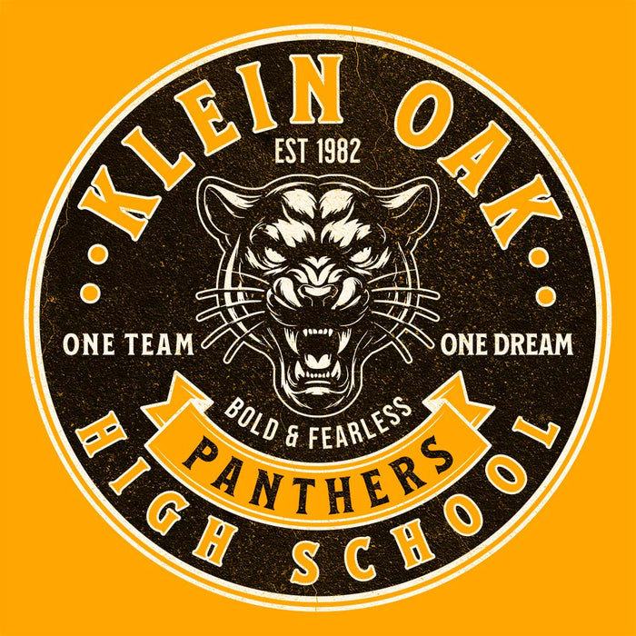 Close-up of Klein Oak High School Panthers Classic Unisex Gold T-shirt 207