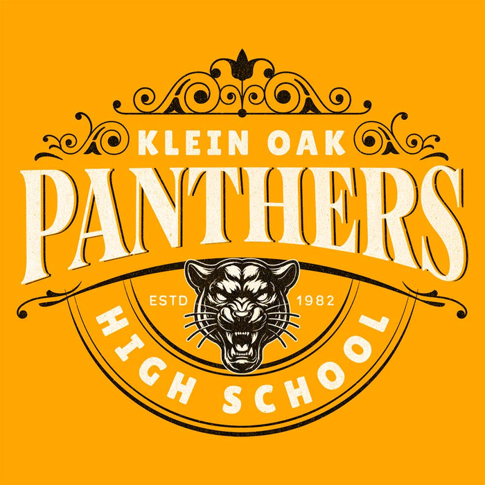 Close-up of Klein Oak High School Panthers Classic Unisex Gold T-shirt 210