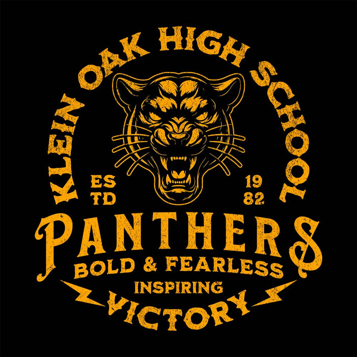 Close-up of Klein Oak High School Panthers Black Classic Unisex Hoodie 211