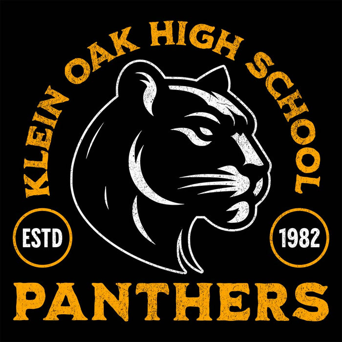 Close-up of Klein Oak High School Panthers Classic Unisex Black T-shirt 213