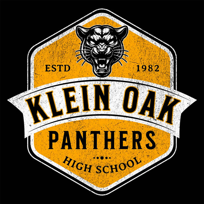 Close-up of Klein Oak High School Panthers Premium Black Unisex T-shirt 214