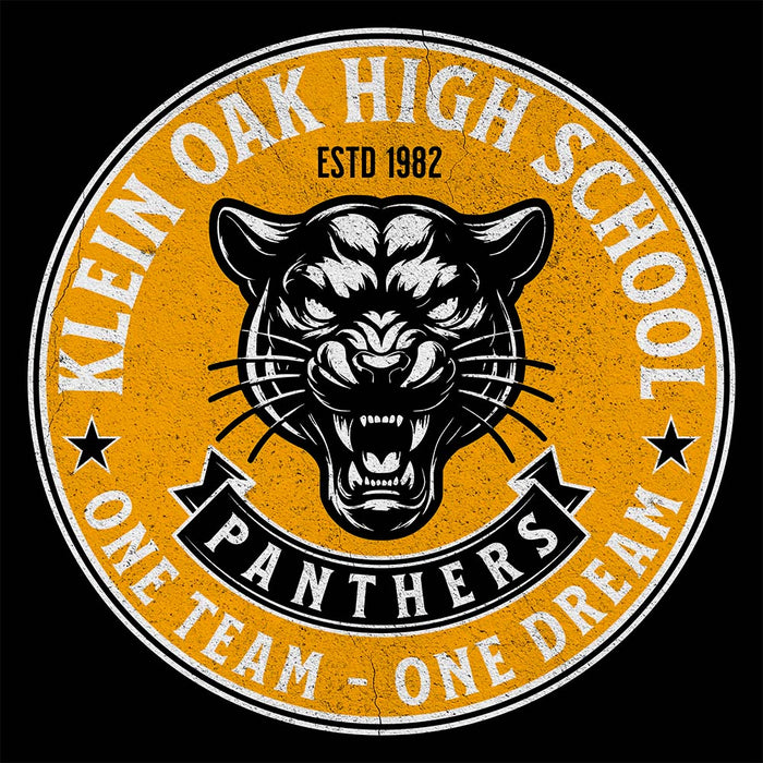 Close-up of Klein Oak High School Panthers Classic Unisex Black T-shirt 218