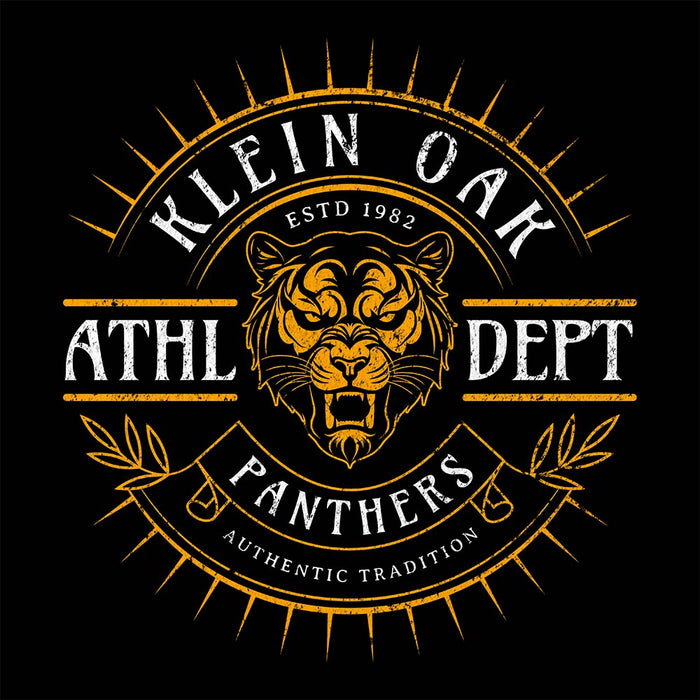 Close-up of Klein Oak High School Panthers Classic Unisex Black T-shirt 220