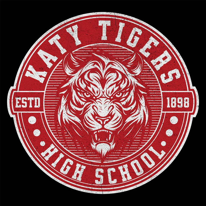 Close-up of Katy High School Tigers Black Premium Unisex Hoodie 201