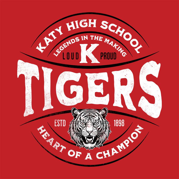 Close-up of Katy High School Tigers Red Premium Unisex T-shirt 202