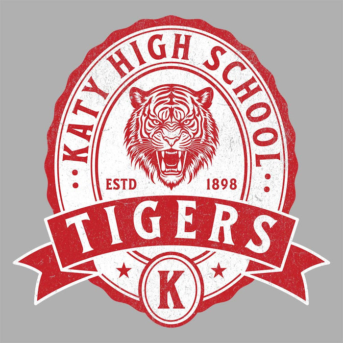 Close-up of Katy High School Tigers Unisex 3/4 sleeve Raglan T-shirt 204