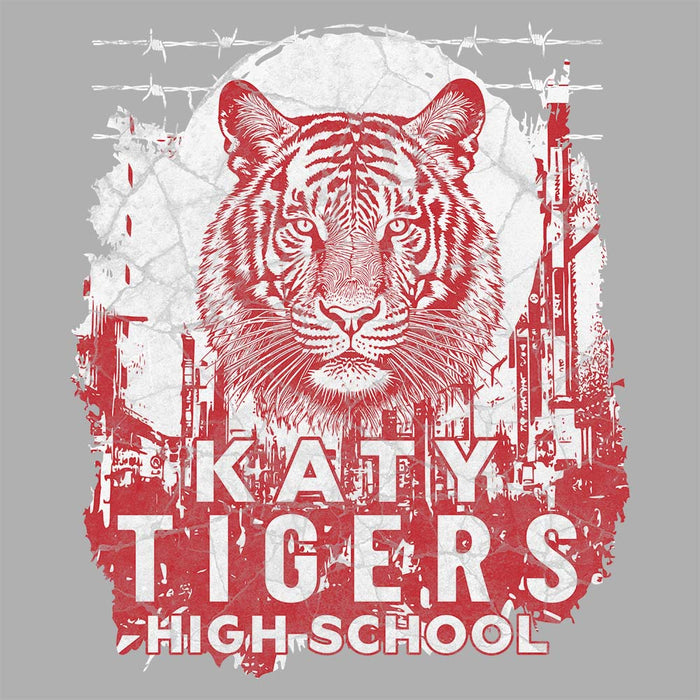 Close-up of Katy High School Tigers Carbon Grey Premium Unisex Hoodie 207