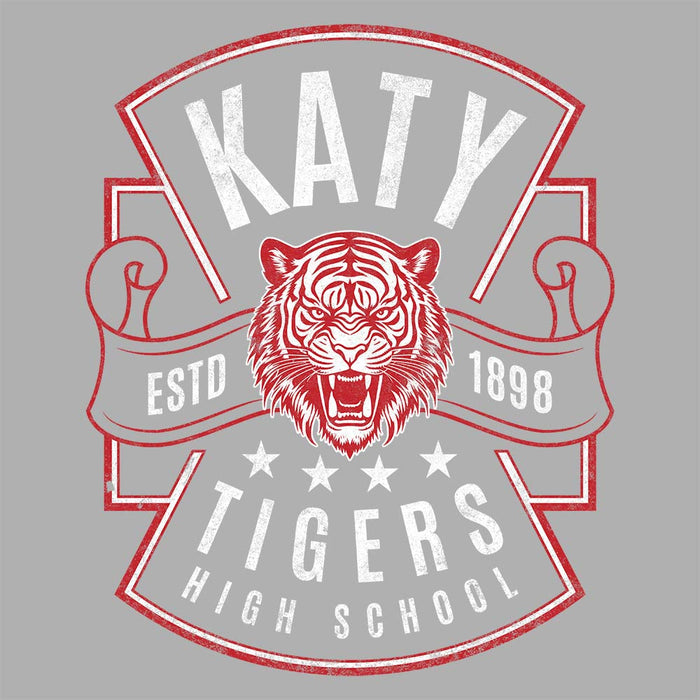 Close-up of Katy High School Tigers Unisex 3/4 sleeve Raglan T-shirt 208