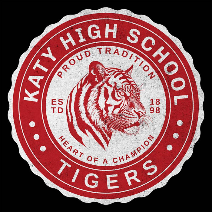 Close-up of Katy High School Tigers Black Premium Unisex Hoodie 209