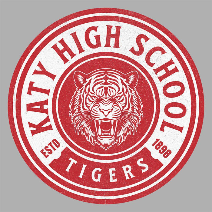 Close-up of Katy High School Tigers Athletic Heather Premium Unisex T-shirt 210