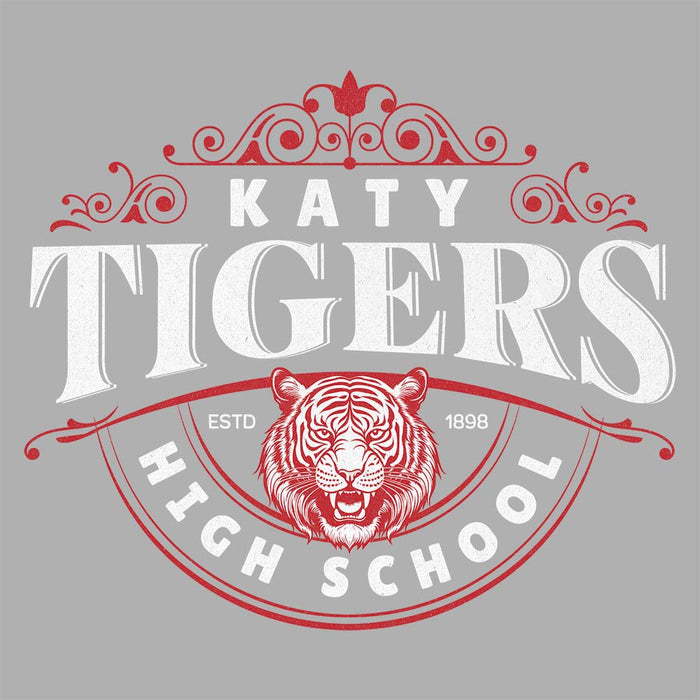 Close-up of Katy High School Tigers Unisex 3/4 sleeve Raglan T-shirt 211