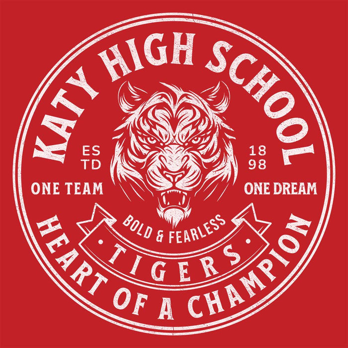 Close-up of Katy High School Tigers Red Premium Unisex T-shirt 214