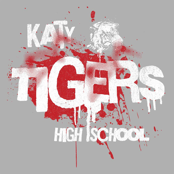 Close-up of Katy High School Tigers Athletic Heather Premium Unisex T-shirt 215