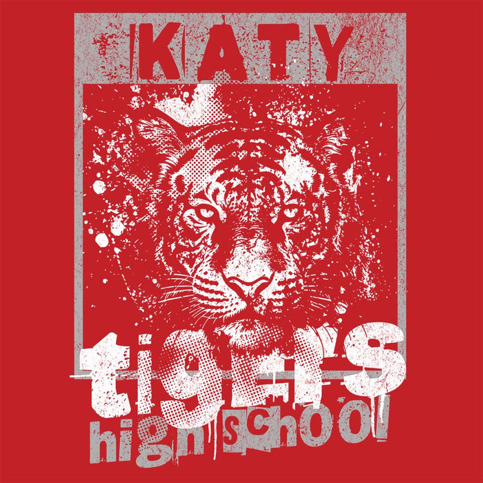 Close-up of Katy High School Tigers Red Classic Unisex Hoodie 216