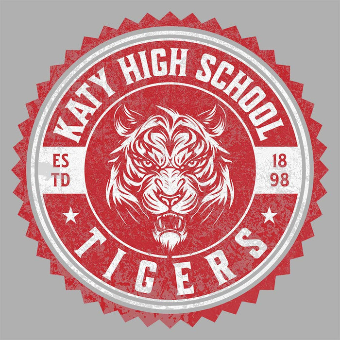 Close-up of Katy High School Tigers Unisex 3/4 sleeve Raglan T-shirt 217