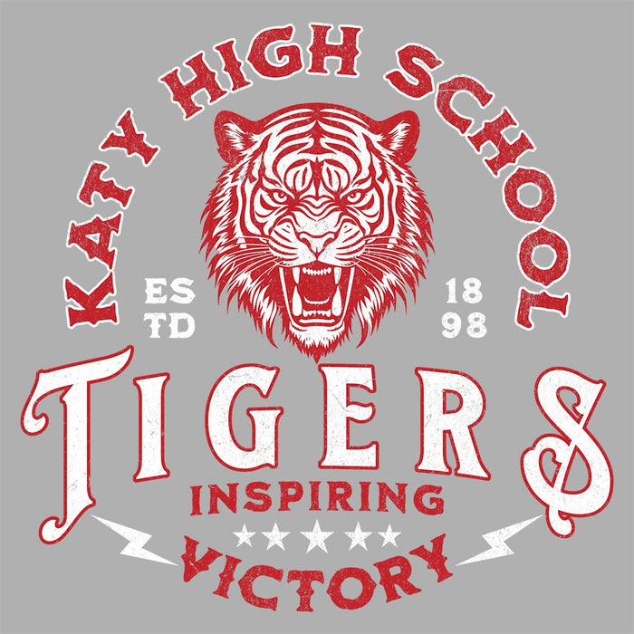 Close-up of Katy High School Tigers Carbon Grey Premium Unisex Hoodie 221