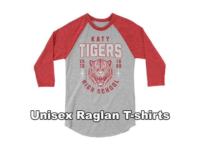 Raglan T-shirts - Katy High School Tigers
