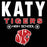 Close-up view of Katy High School Tigers Unisex 3/4 sleeve Raglan T-shirt 003