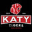 Close-up view of Katy High School Tigers Unisex 3/4 sleeve Raglan T-shirt 202