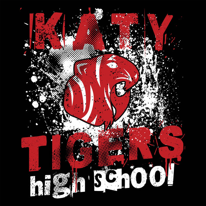 Close-up view of Katy High School Tigers Black Classic Unisex  T-shirt 205