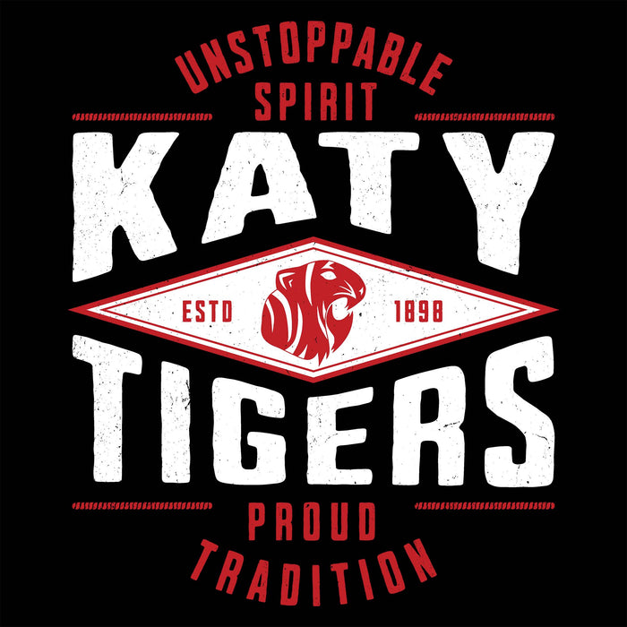 Close-up view of Katy High School Tigers Women's Relaxed Fit T-shirt 210