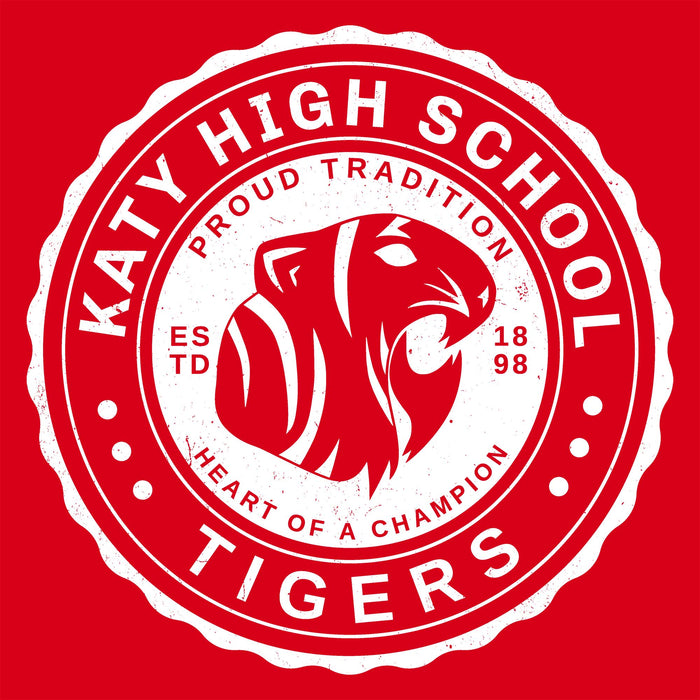 Close-up view of Katy High School Tigers Red Classic Unisex  T-shirt 216