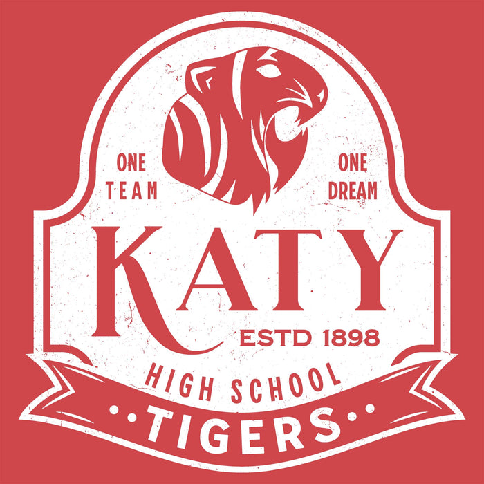 Close-up view of Katy High School Tigers Women's Relaxed Fit T-shirt 219