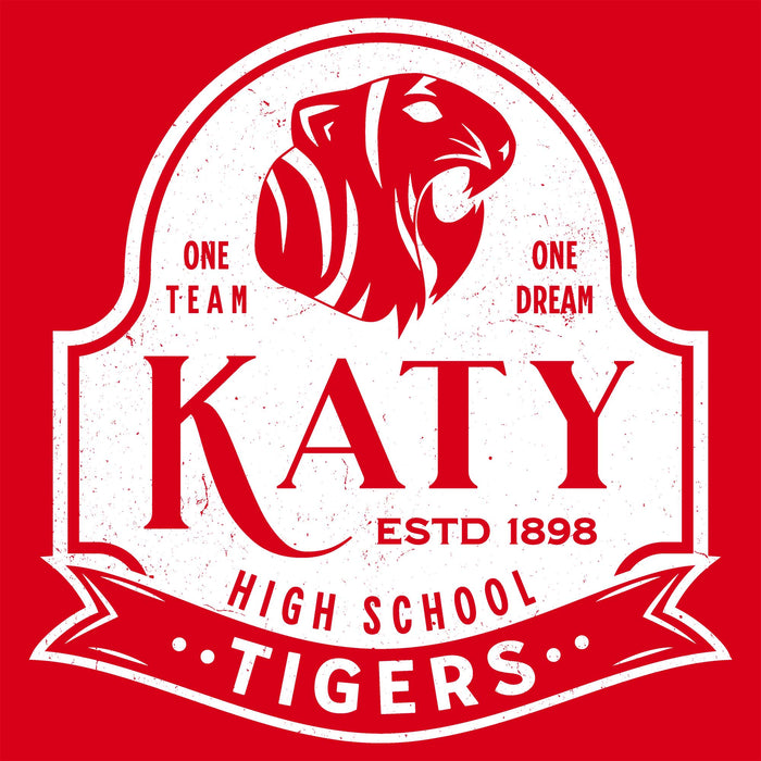 Close-up view of Katy High School Tigers Red Classic Unisex  T-shirt 219