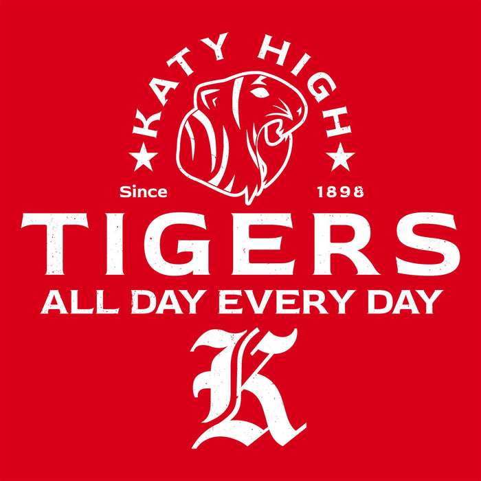Close-up view of Katy High School Tigers Red Classic Unisex  T-shirt 222