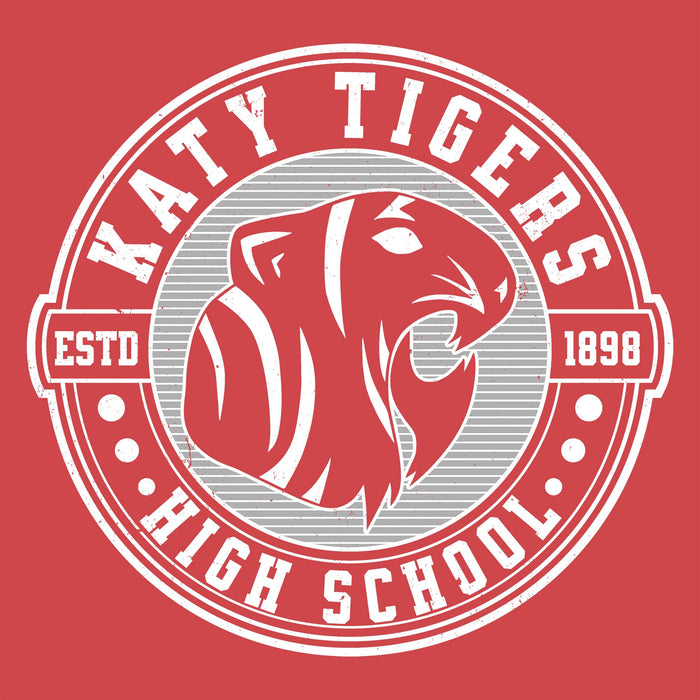 Close-up view of Katy High School Tigers Women's Relaxed Fit T-shirt 224