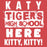 Close-up view of Katy High School Tigers Women's Relaxed Fit T-shirt 231