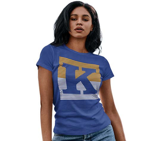 Woman wearing a Klein High School Bearkats Women's Royal T-shirt 27