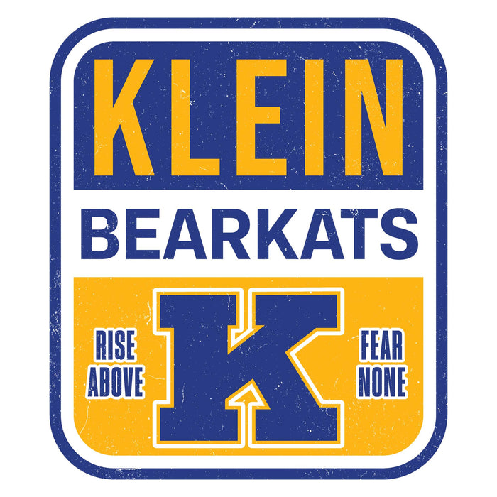 Close-up view of Klein High School Bearkats Unisex 3/4 Sleeve Raglan T-shirt 001