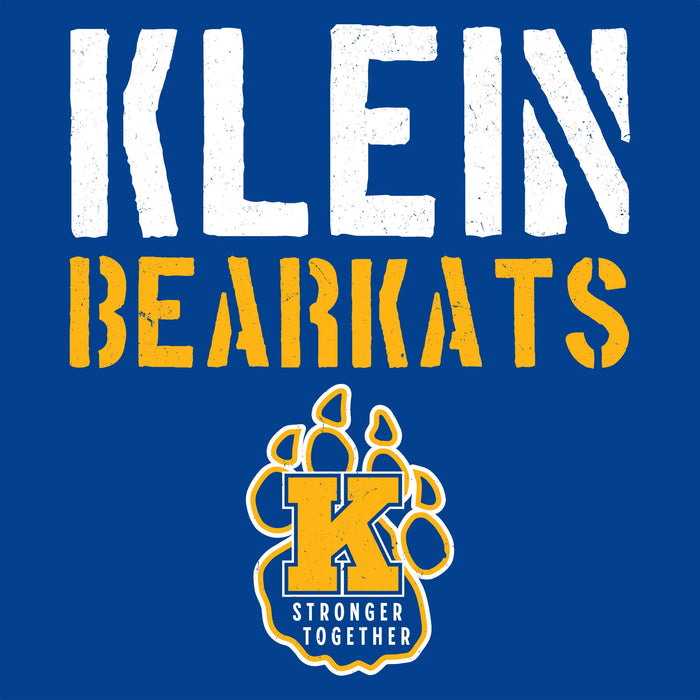 Close-up view of Klein High School Bearkats Women's Royal Blue SoftStyle T-shirt 017