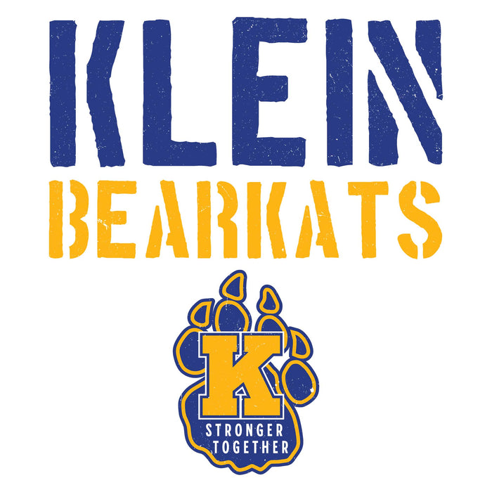Close-up view of Klein High School Bearkats Unisex 3/4 Sleeve Raglan T-shirt 017
