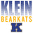 Close-up view of Klein High School Bearkats Unisex 3/4 Sleeve Raglan T-shirt 024