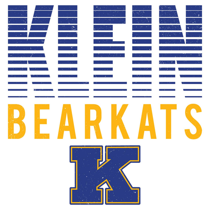 Close-up view of Klein High School Bearkats Unisex 3/4 Sleeve Raglan T-shirt 024