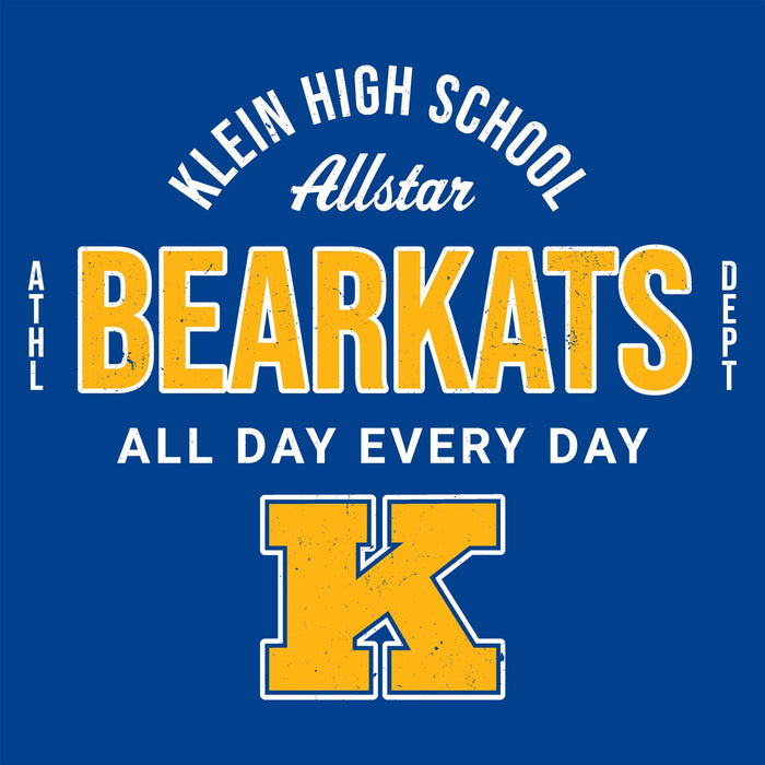 Close-up view of Klein High School Bearkats Royal Blue Classic Unisex T-shirt 040