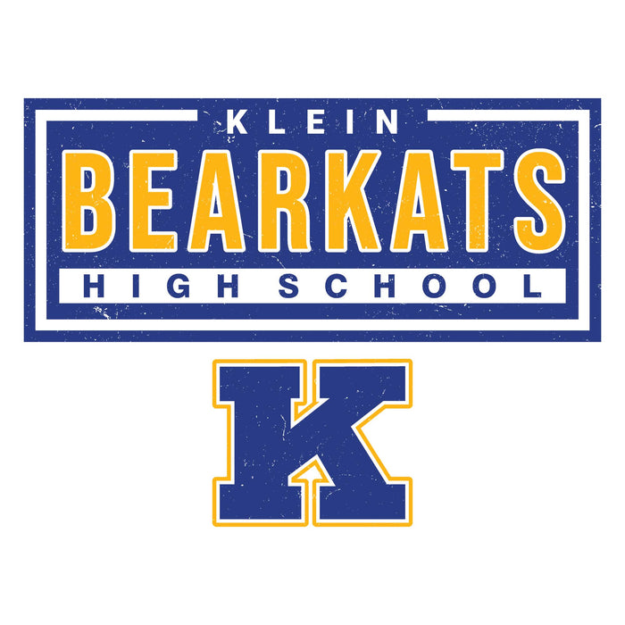 Close-up view of Klein High School Bearkats Unisex 3/4 Sleeve Raglan T-shirt 049