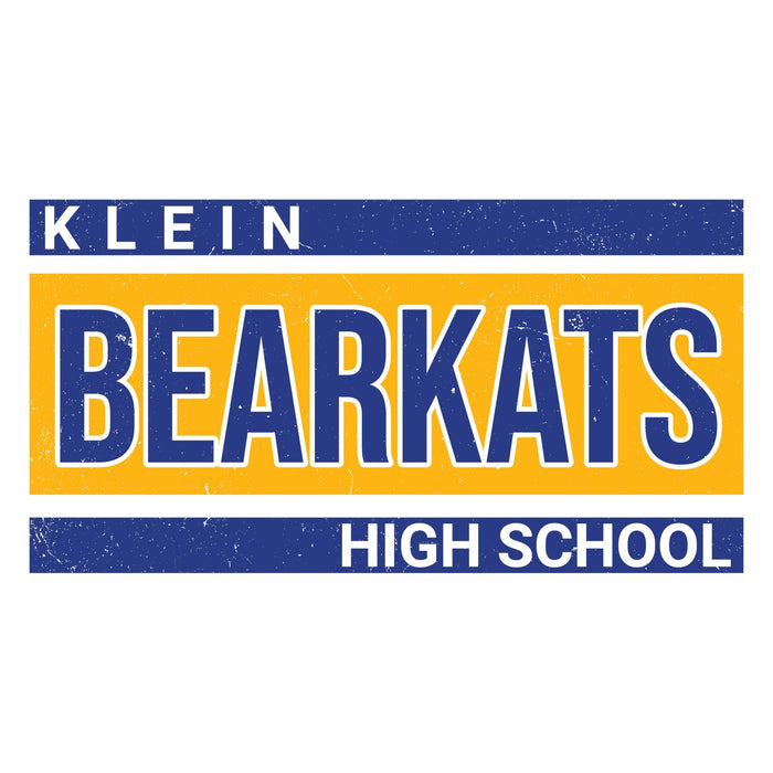 Close-up view of Klein High School Bearkats Unisex 3/4 Sleeve Raglan T-shirt 098